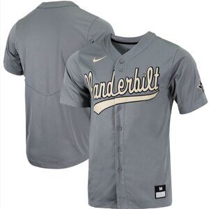 Vanderbilt Commodores Nike Replica Full-Button Baseball Charcoal Jersey XXL New